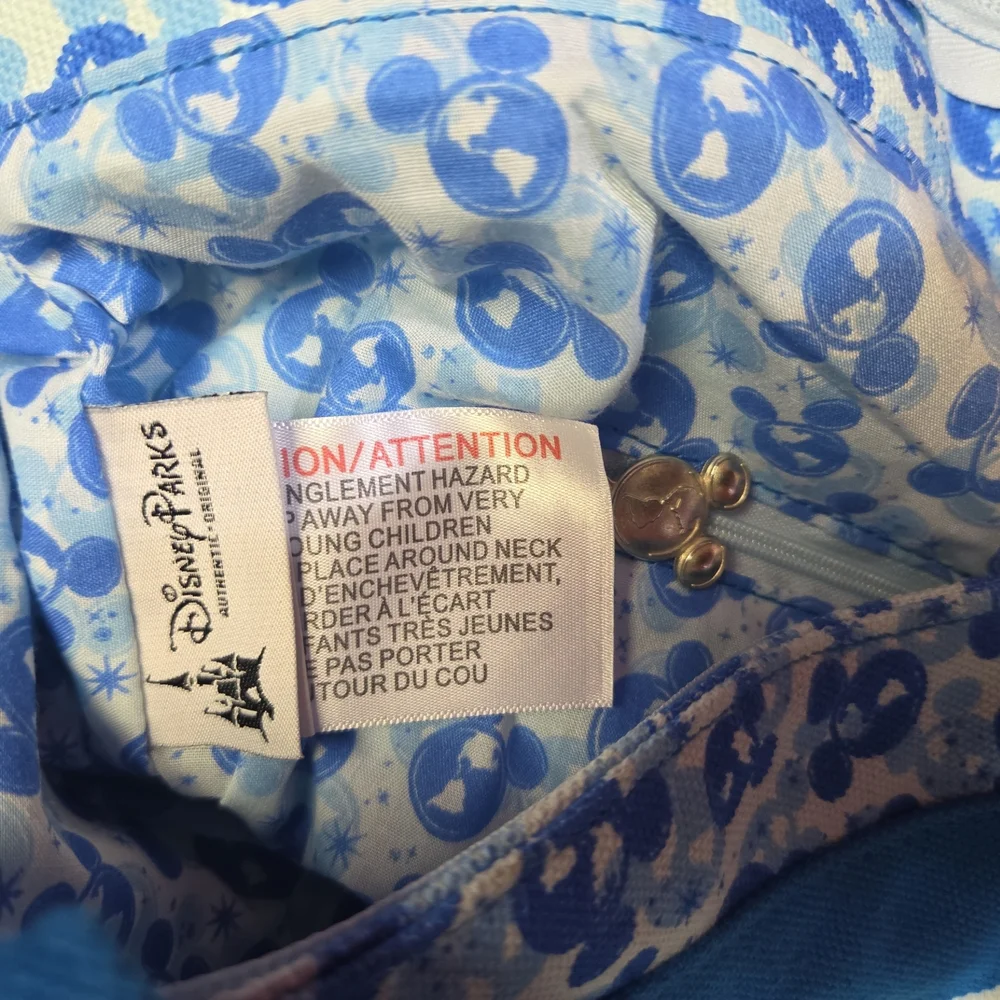 Disney Parks Mickey‎ Mouse Welcome Home Tote Bag Blue Canvas - Picture 3 of 7